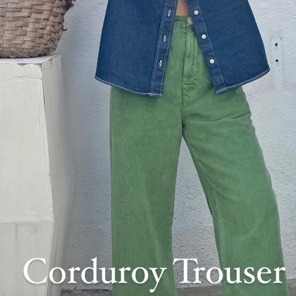 NWT Corduroy Trousers in Green Bean